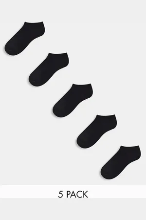 ASOS Pakke med 5 par sorte sokker til sneakers