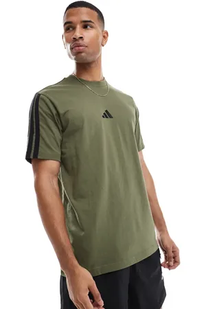adidas Essentials - Grøn T-shirt med 3 striber i jersey