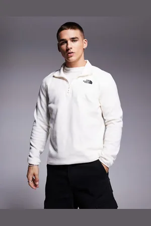 The North Face Glacier - Råhvid fleece med 1/4 lynlås og logo