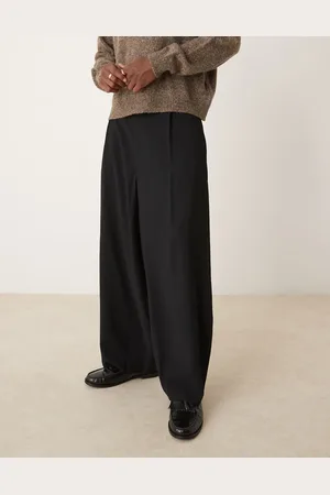 ASOS Sorte elegante ekstremt tapered bukser med plisseringer foran