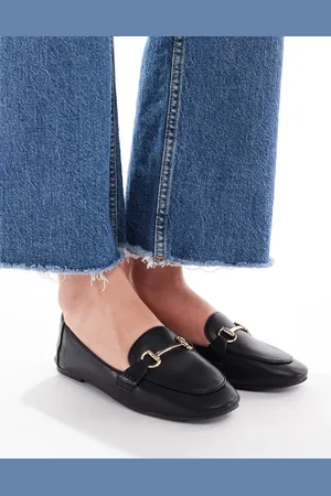 London Rebel Nori - Sorte loafers med spændedetalje