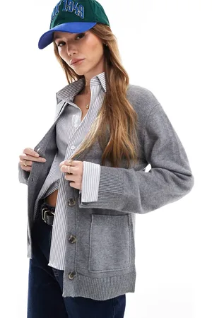 Cotton On Cotton On - Lux - Koksgråmeleret cardigan med lomme og V-hals