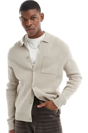 New Look Strikket cardigan med lommedetalje-Neutral