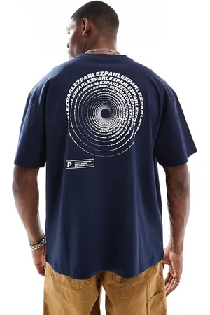 Parlez Luna - og kortærmet T-shirt med oversized logo og print på ryggen