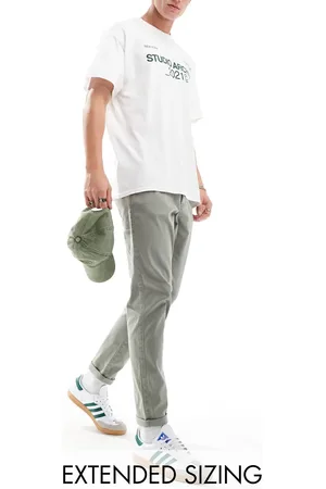 ASOS Tapered chinos i vasket, lys kakigrøn