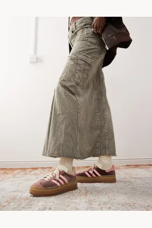adidas Gazelle Bold - Brune og lyserøde plateau-sneakers