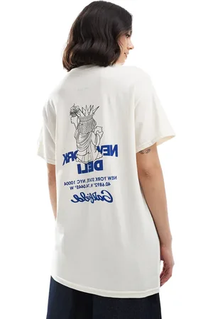 Daisy Street Naturfarvet oversized T-shirt med 