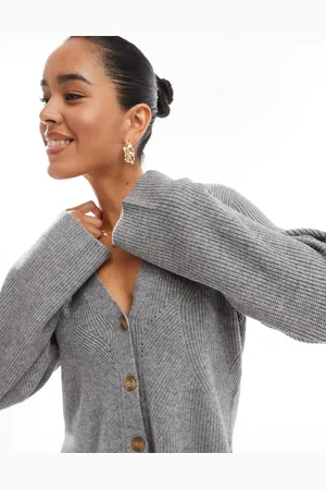 Object Strikket cardigan med knapper i grå