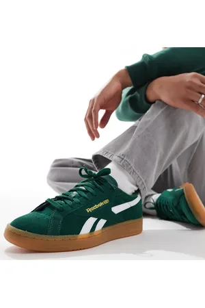 Reebok Club C Grounds - Grønne sneakers med gummisål i ruskind