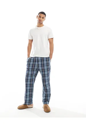 JACK & JONES Marineblå pyjamasbukser med tern