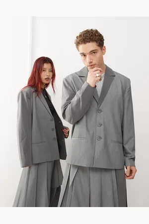 Reclaimed Unisex - Oversized blazer med patchwork-kontrastdesign