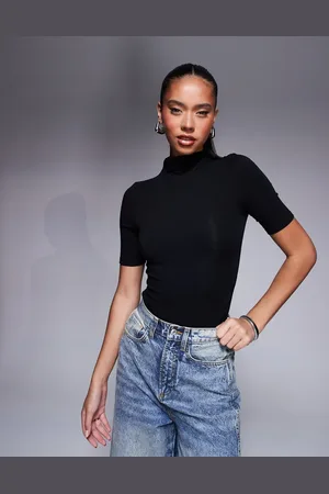 ASOS Bodystocking med høj hals og 3/4-lange ærmer