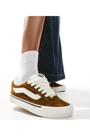 Vans Knu Skool - Chunky lysebrune sneakers i ruskind