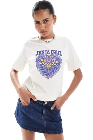 Santa Cruz Beige T-shirt med grafisk hjertelogo