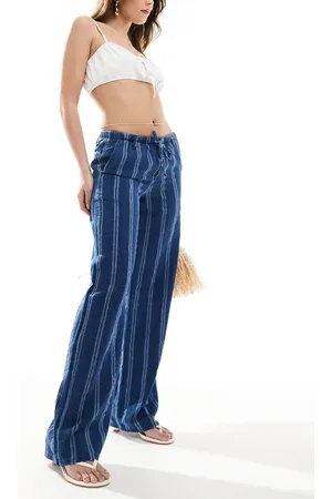 Pull&Bear Bukser med striber og elastisk talje