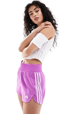 adidas Adidas Training - Pacer - Lilla og højtaljede shorts med 3-stribet design