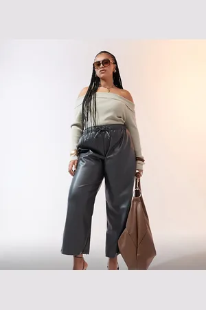 ASOS ASOS DESIGN Curve - pull on-bukser med vidde i imiteret læder