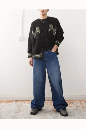 COLLUSION X002 - Baggy jeans i blækagtig vask-Sort