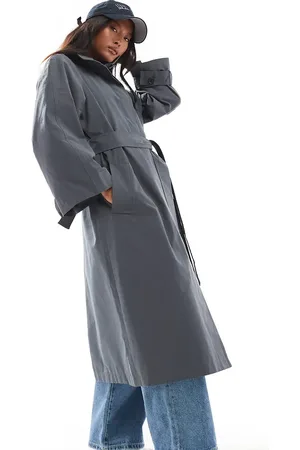 ASOS ASOS DESIGN Petite - Oversized longline-trenchcoat med ståkrave i -Brun