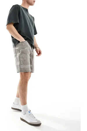 Liquor N Poker Oversized shorts med tekstur i vasket