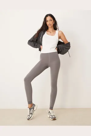 New Look Grå leggings med fleecefor