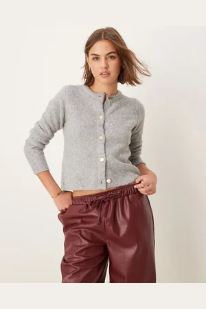 New Look Grå cardigan med knapper