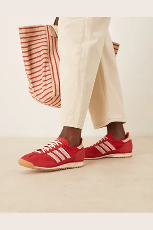 adidas SL 72 OG - Røde og cremehvide sneakers med hæklet design