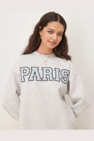 Gina Tricot Lysegråmeleret oversized sweatshirt med 