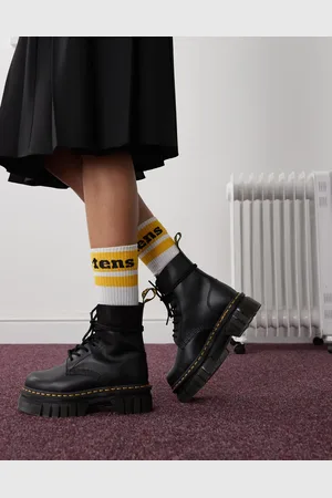 Dr. Martens Audrick - Sorte støvler med 8 snørehuller og chunky sål
