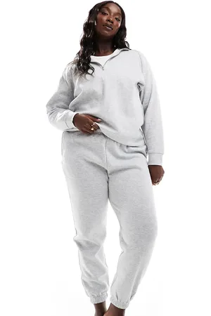 Pieces® Pieces Curve - meleret sweatshirt med kort lynlås - Del af sæt