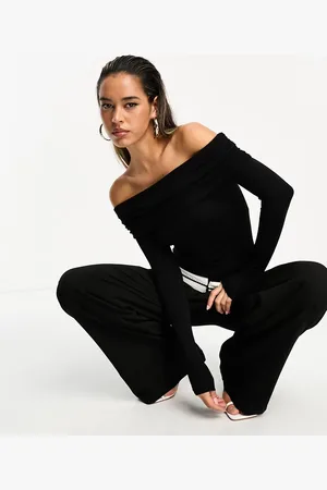 ASOS Bardot-bodystocking med fold i bomuldsmodal