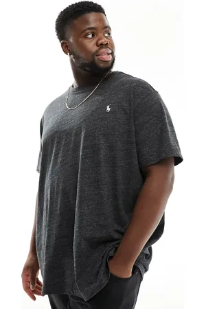 Ralph Lauren Big & Tall - T-shirt i klassisk pasform med sort melering og ikonlogo