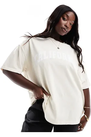 4th & Reckless Cremehvid T-shirt med sliddetaljer og 