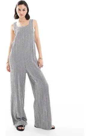 JDY Sort ternet jumpsuit i seersucker