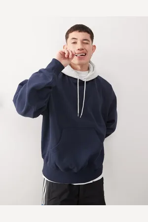 Weekday Uni - Oversized hættetrøje med raglandetaljer og hætte i kontrastfarve