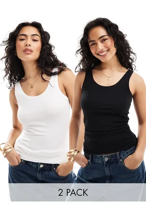 ONLY Pakke med 2 tanktops i og hvid jersey