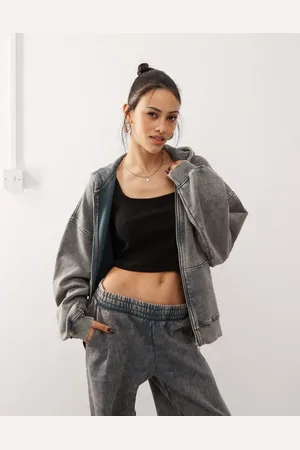 Weekday Oversized hættetrøje i med lynlås - Del af sæt