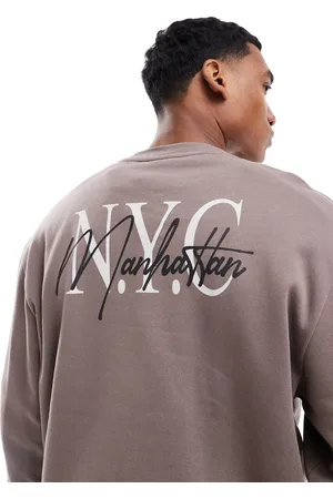 ASOS Brun oversized sweatshirt med "NYC"-print