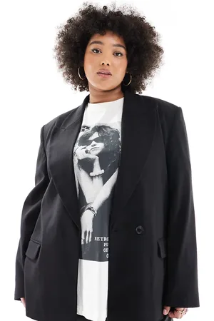 ASOS Curve - dobbeltradet blazer med brede skuldre