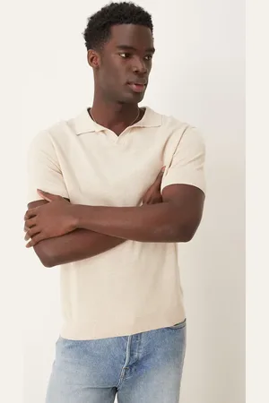 SELECTED Cremehvid strikket polo