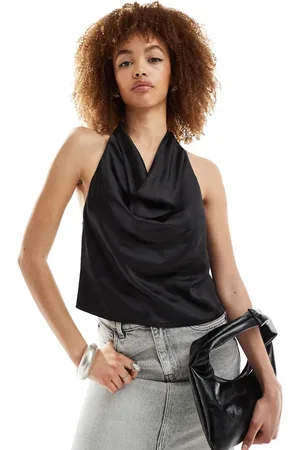 Weekday Kathy - top med halterneck i satin