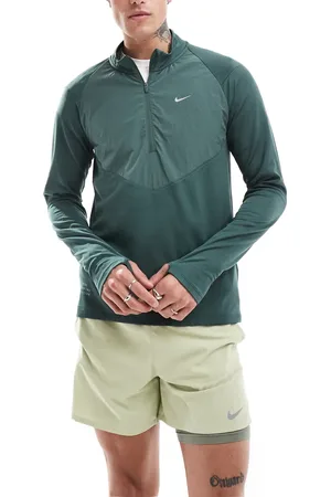 Nike Run Division Element - Mørkegrøn sweatshirt med 1/4 lynlås