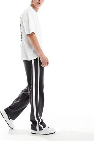 ASOS Sorte joggingbukser med vide ben og sidestriber