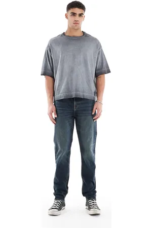 ASOS Blå skinny-jeans i mid wash