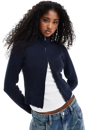 Stradivarius Strikket cardigan med gennemgående lynlås