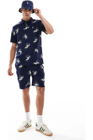 Ralph Lauren Sweat-shorts med gennemgående sportslogo i retrostil i frotté - Del af sæt