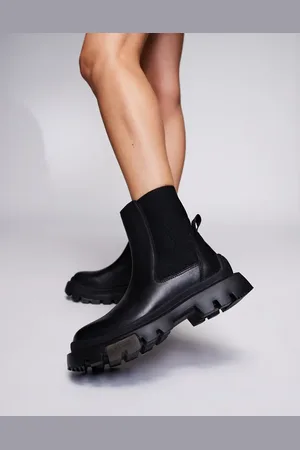 HUGO BOSS Fabyan - Sorte chunky chelseastøvler