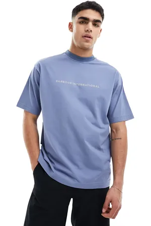 Barbour Stacked - Lyseblå T-shirt med logo
