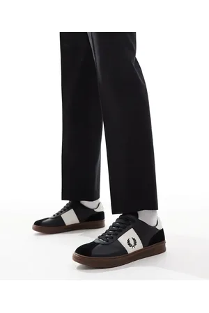 Fred Perry B4 - Sorte sneakers i læder og ruskind