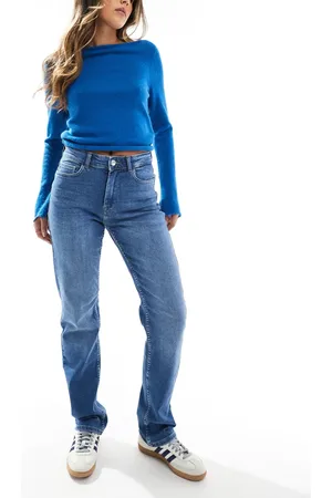 ONLY Jane - Jeans i mellemblå vask med lige ben og mellemhøj talje